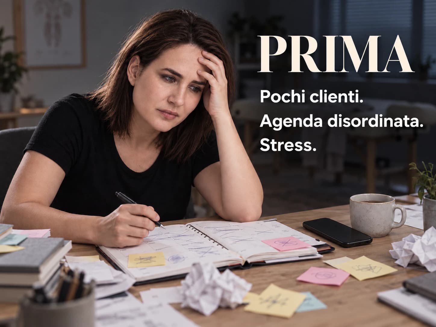 Prima: pochi clienti, agenda disordinata, stress